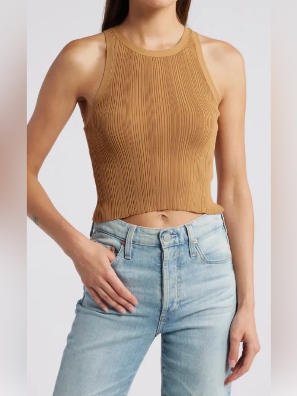 NIB Good American Ribbed Knit Tank XL